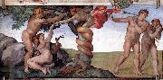 Michelangelo Buonarroti The Fall and Expulsion from Garden of Eden Germany oil painting artist